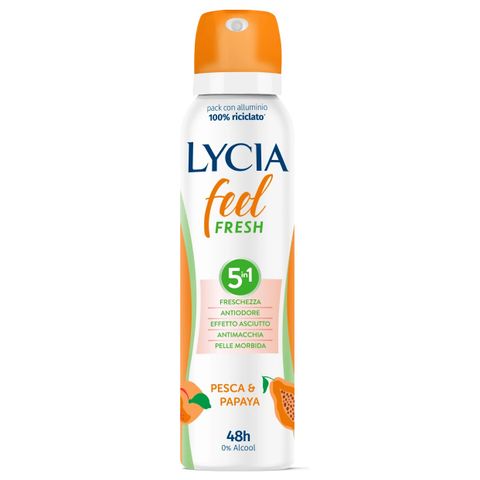 Lycia Feel Fresh 5in1 Део спрей против изпотяване с праскова и папая х150 мл
