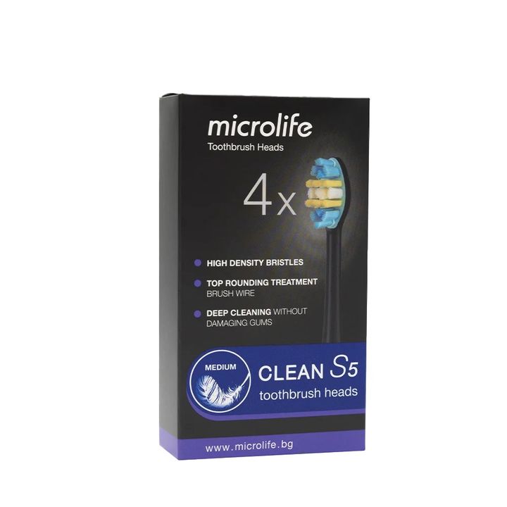 Microlife Clean S5 Medium Накрайник за електрическа четка за зъби х4 броя