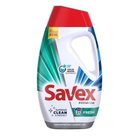 Savex Premium Fresh Течен перилен препарат за цветни дрехи x945 мл, 21 пранета