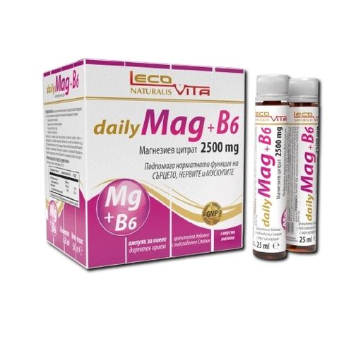 Дейли Маг + В6 Магнезиев цитрат 2500mg х20 ампули за пиене LecoVita