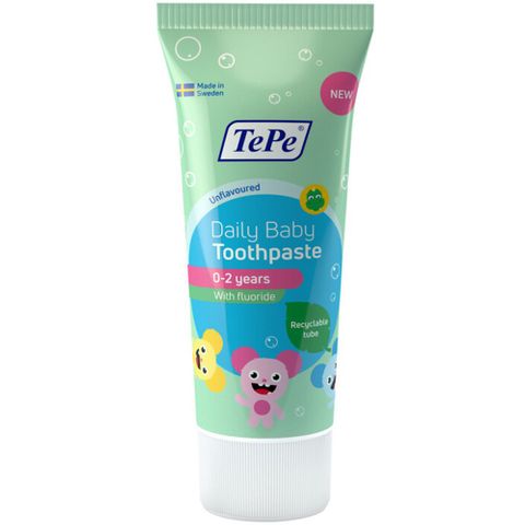 TePe Daily Baby Бебешка паста за зъби срещу кариес, без вкус х50 мл