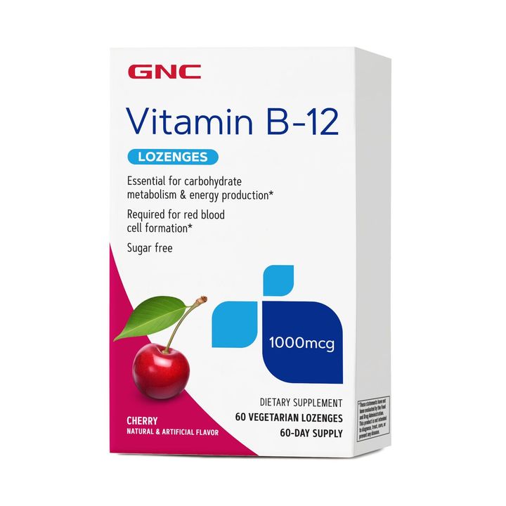 Витамин B12, 1000 mcg с вкус на череша x60 вегетариански таблетки за ...