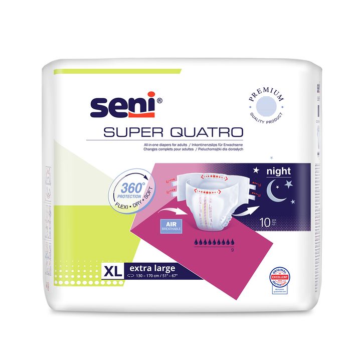 Seni Super Quatro Night Пелени за възрастни, размер XL х10 броя