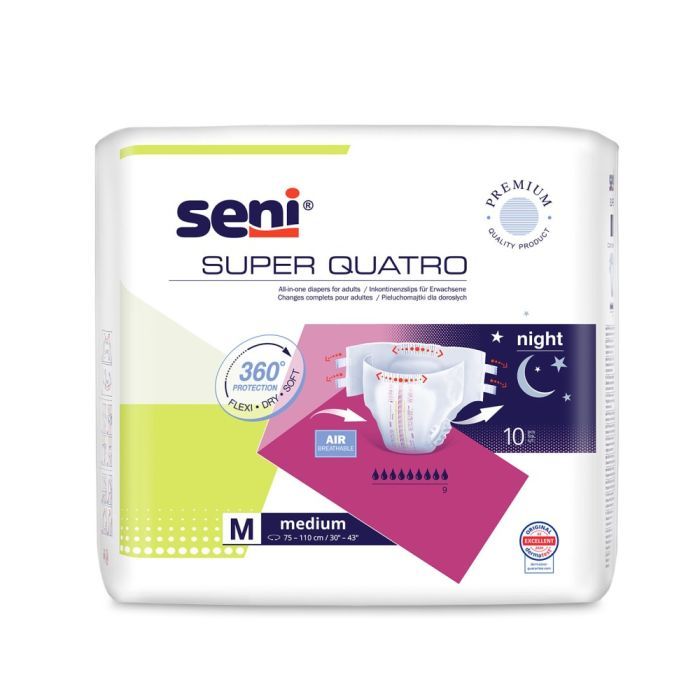 Seni Super Quatro Night Пелени за възрастни, размер М х10 броя