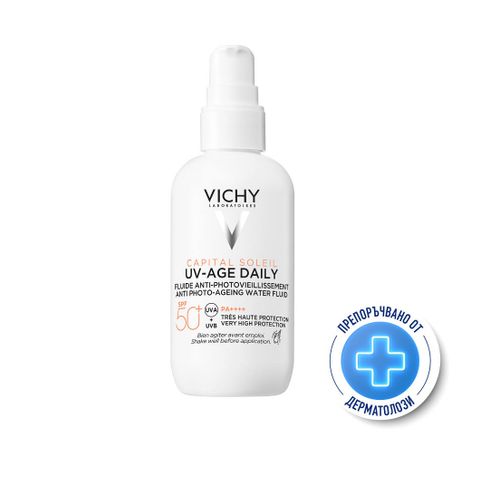 Vichy Capital Soleil UV-Age Daily Слънцезащитен флуид за лице SPF50+ против фотостареене на кожата x80 мл