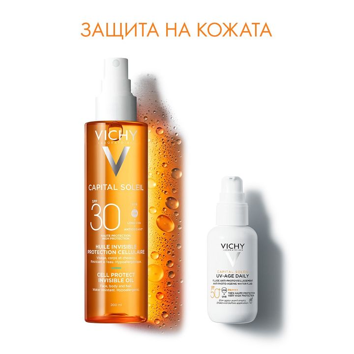 Vichy Capital Soleil Cell Protect Защитно масло за лице, тяло и краищата на косата SPF30 x200 мл