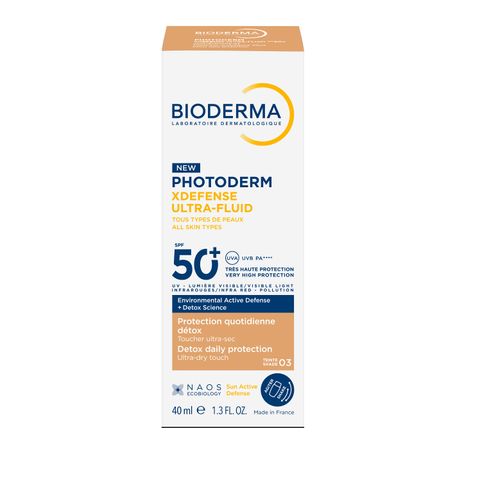 Bioderma Photoderm Xdefence Оцветен слънцезащитен ултра флуид за лице SPF50+ х40 мл, цвят 03