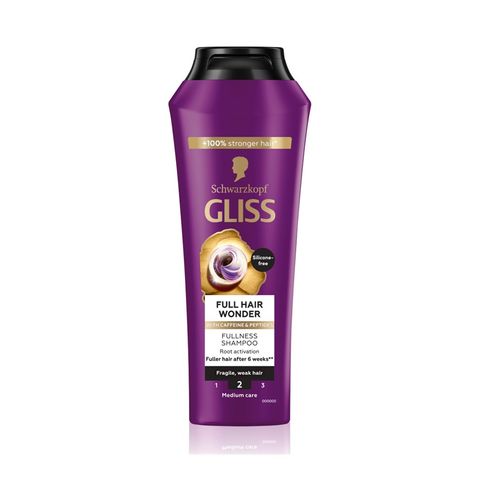 Gliss Full Hair Wonder Шампоан за тънка коса с кофеин и пептиди х400 мл