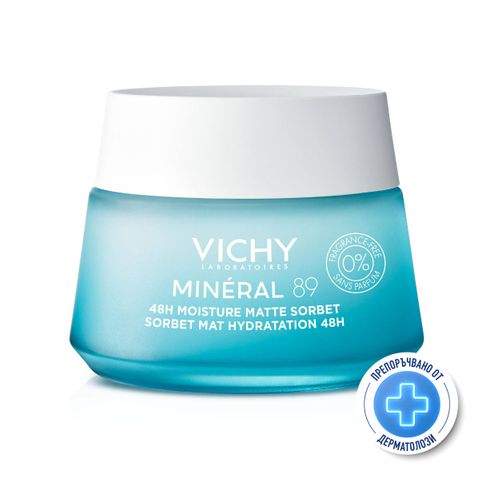 Vichy Mineral 89 Хидратиращ и матиращ крем сорбе за мазна и комбинирана кожа х50 мл