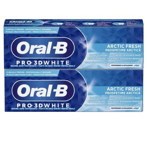 Oral-B Промо комплект Pro 3D White Arctic Паста за зъби 2x75 мл