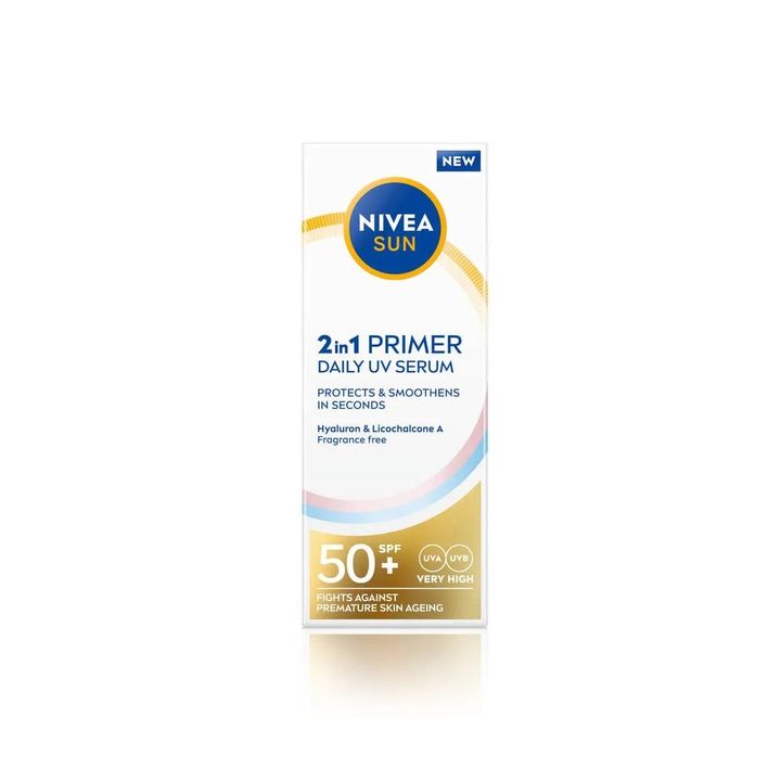 Nivea Sun 2in1 Primer Слънцезащитен серум за лице SPF50+ х30 мл