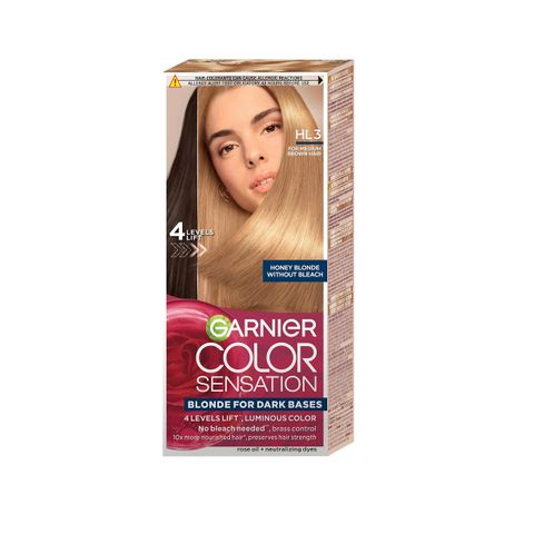 Garnier Color Sensation Изсветляваща боя за коса за тъмнокафяви коси, цвят HL3 Медено русо