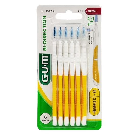 GUM Bi-Direction Интердентални четки за зъби, размер 1,4мм х6 броя - 2714