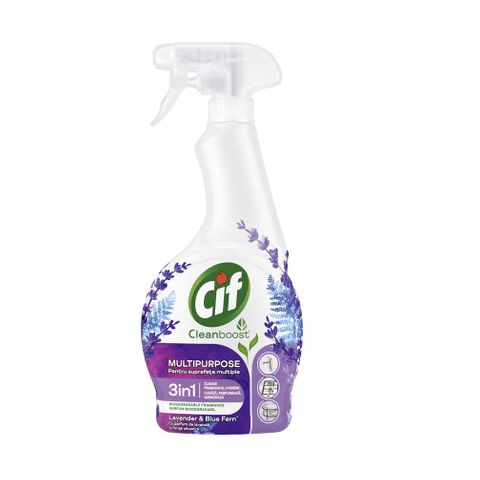 Cif Cleanboost Мултифункционален спрей 3в1 с аромат на лавандула х500 мл