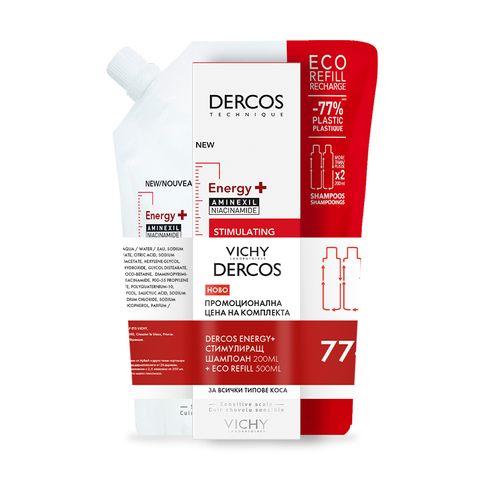 Vichy Dercos Energy+ Комплект против косопад Шампоан и рефил