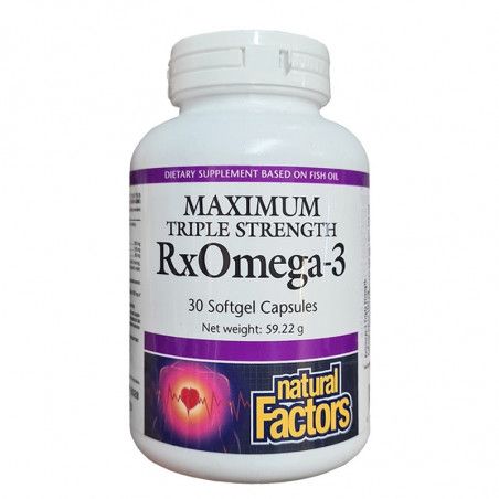 RX Omega 3 Maximum Triple Strenght За подпомагане на мозъчната дейност х30 софтгел капсули Natural Factors