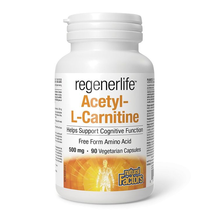 Regenerlife Ацетил L-Карнитин 500мг х90 капсули Natural Factors